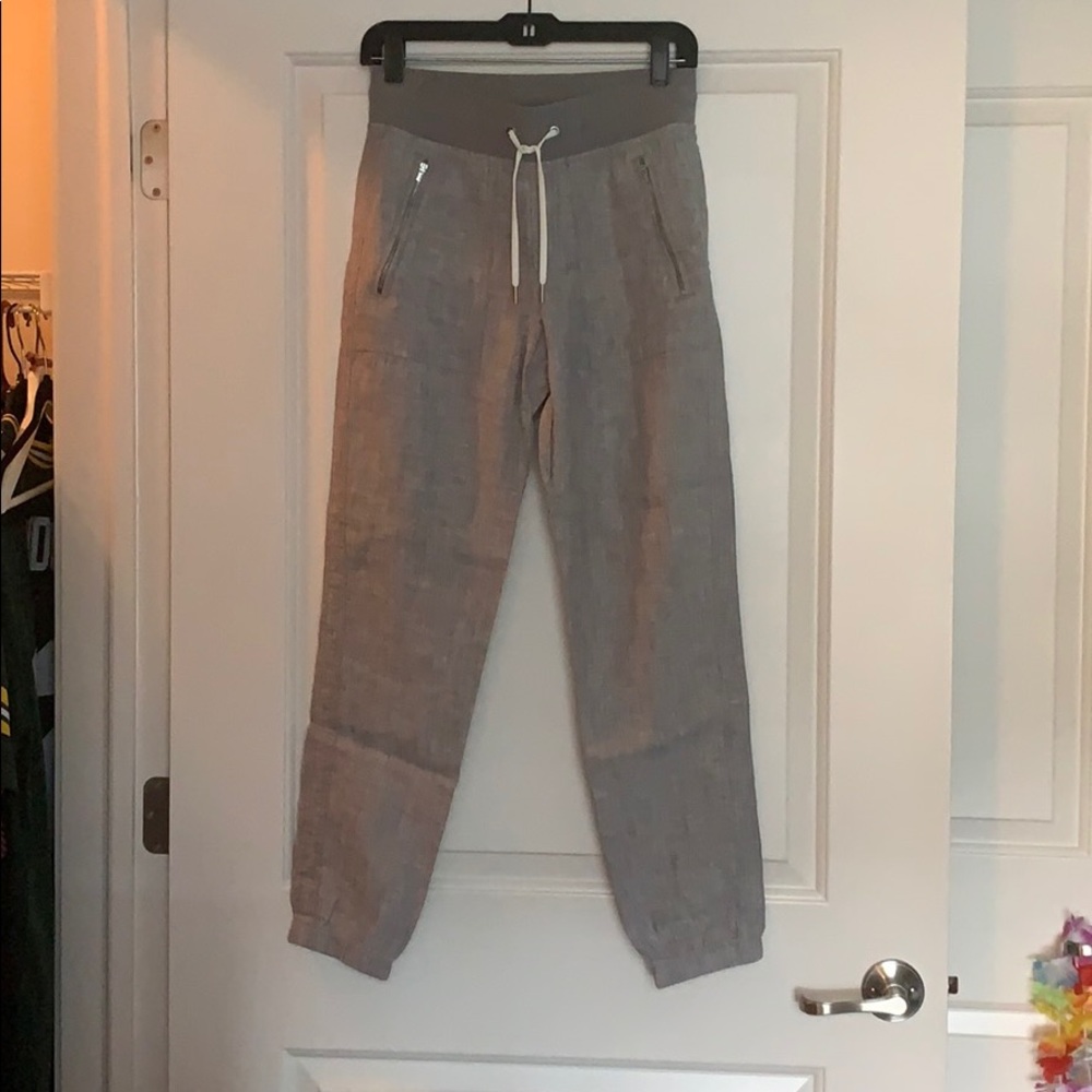 Athleta gray linen pants